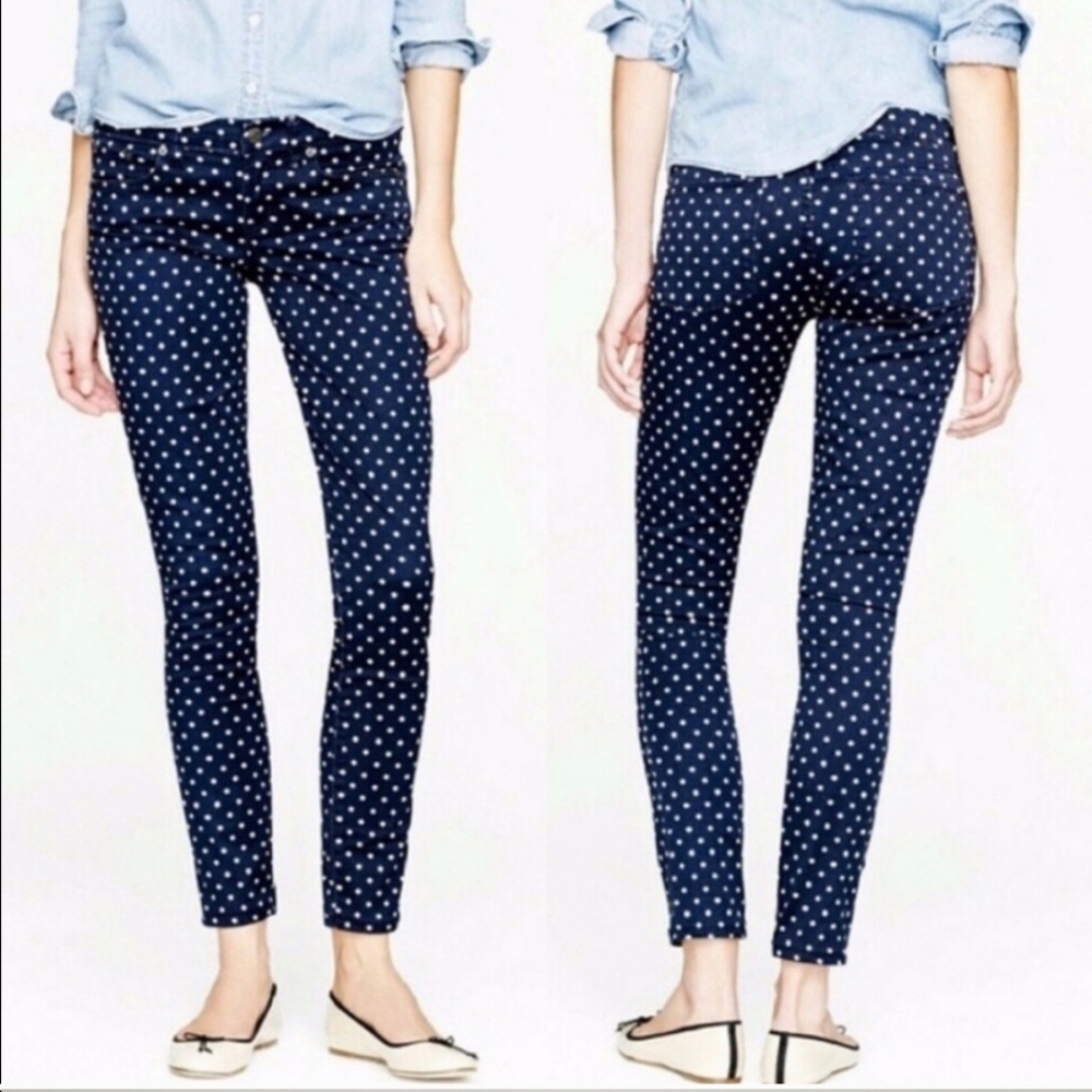 J Crew polka dot jeans, sz 28 tall